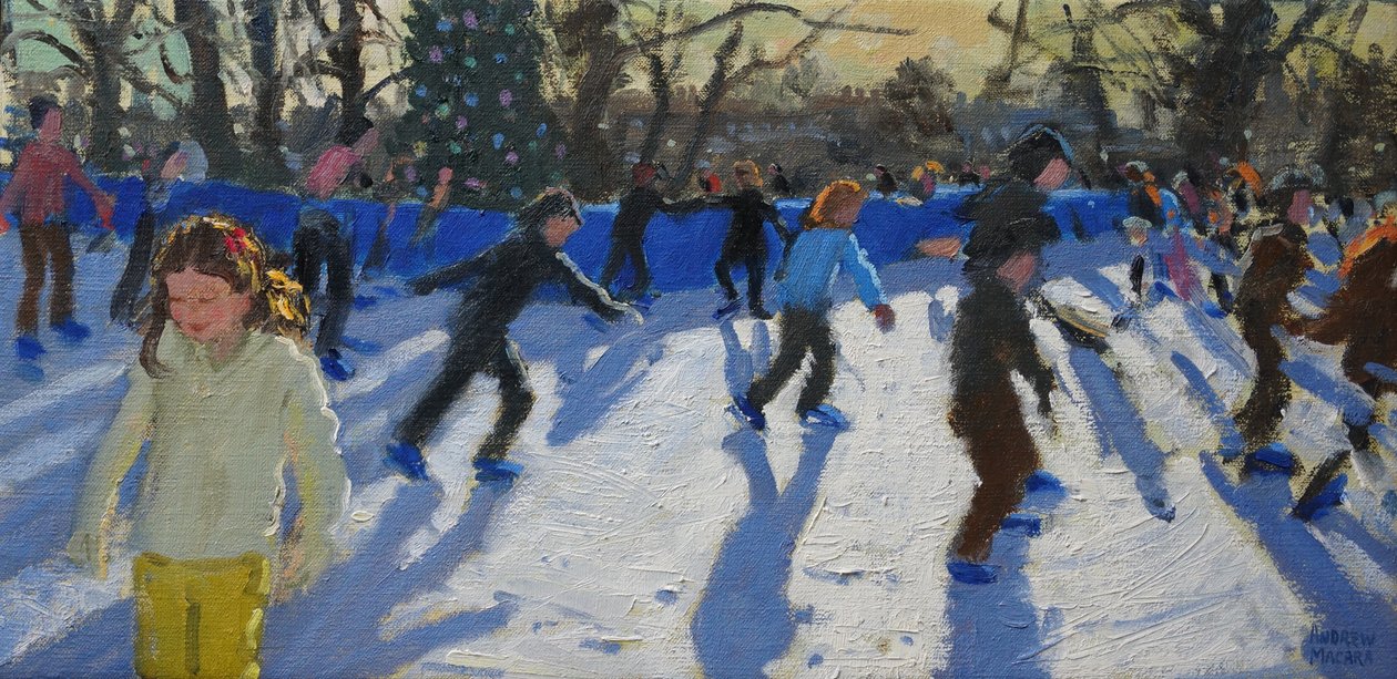 Eisläufer, Weihnachtsmarkt, Hyde Park, London, 2014 von Andrew Macara