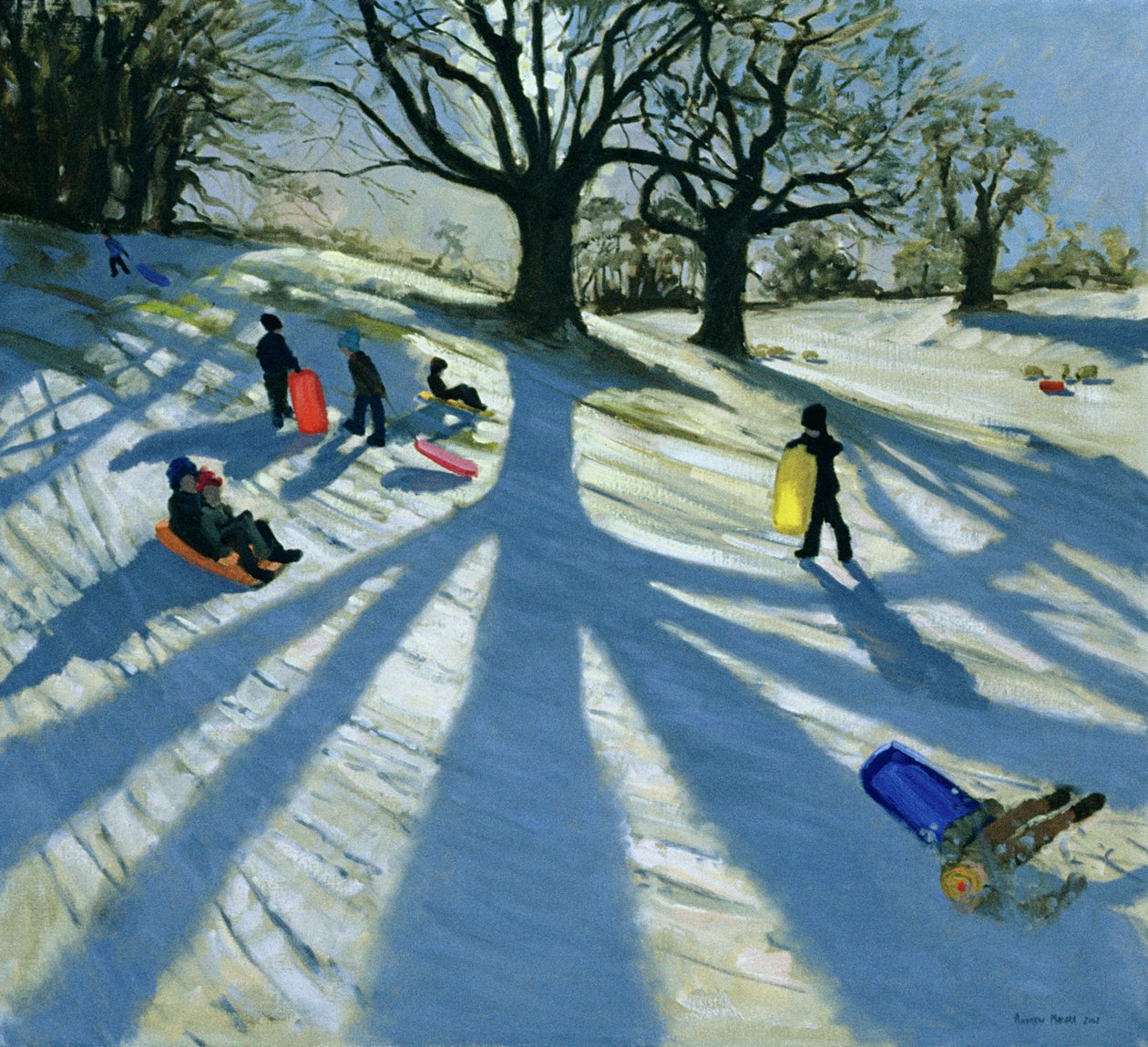 Winterbaum, Schneeschlittenfahrer, Calke Abbey, Derby von Andrew Macara