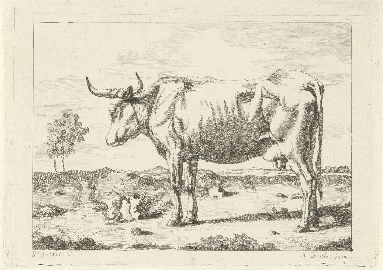 Kuh auf der Weide von Andries Leijerdorp