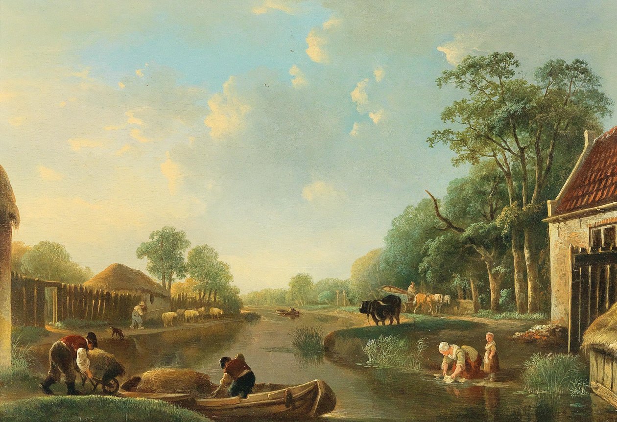Eine niederländische Kanallandschaft von Andries Vermeulen