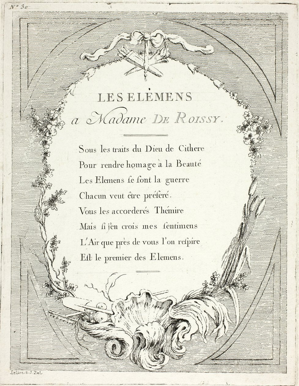 Frontispiz, aus Élements von Ange Laurent de Lalive de Jully