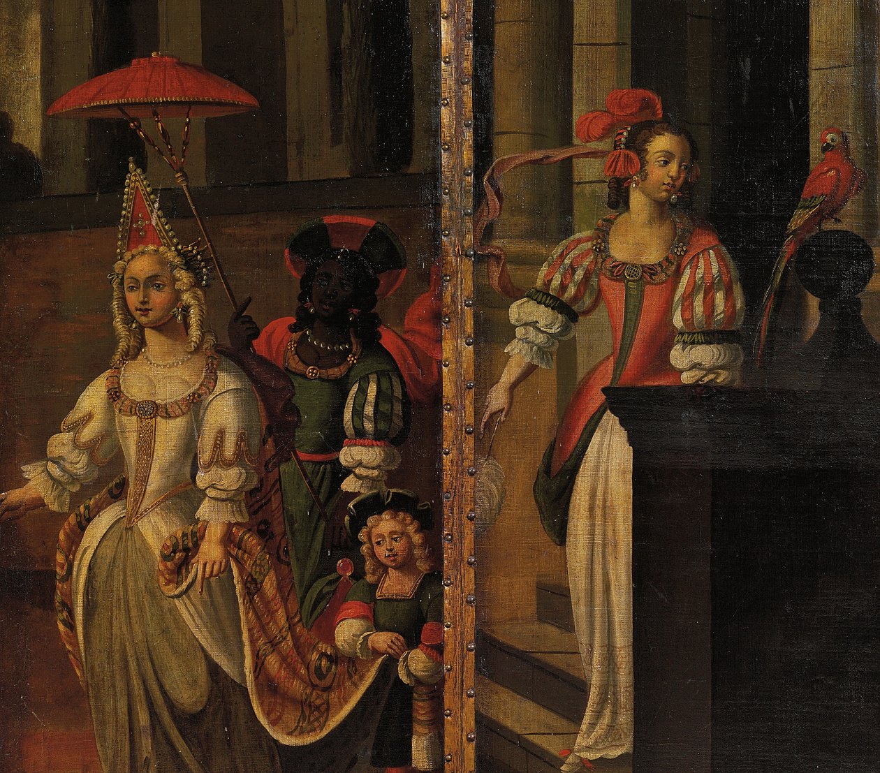 Vierfacher doppelseitiger Bildschirm, ca. 1700 von Anglo Flemish School