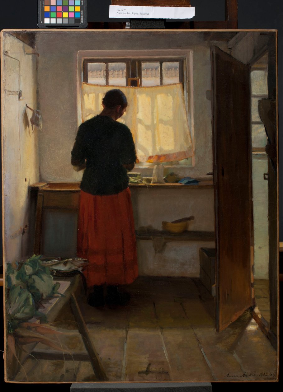 Das Dienstmädchen in der Küche von Anna Ancher