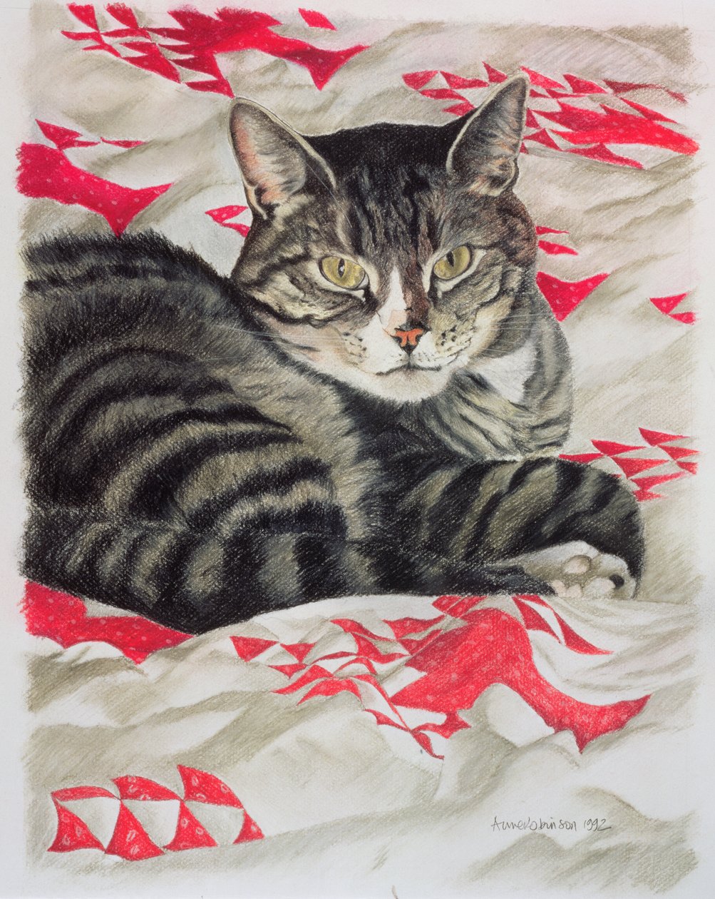 Katze auf Quilt von Anne Robinson