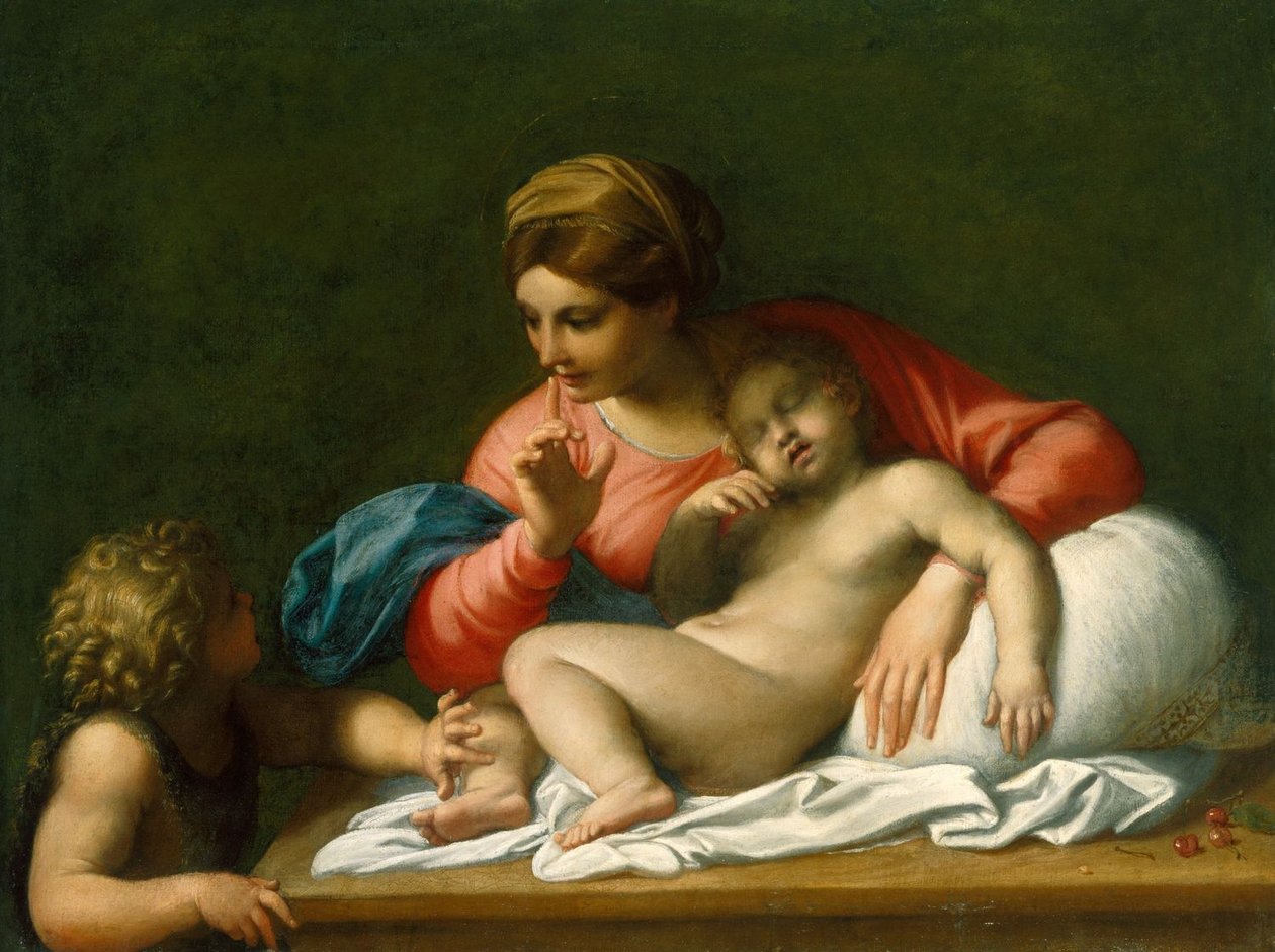 Die Madonna und das schlafende Kind mit Johannes dem Täufer (Il Silenzio) von Annibale Carracci