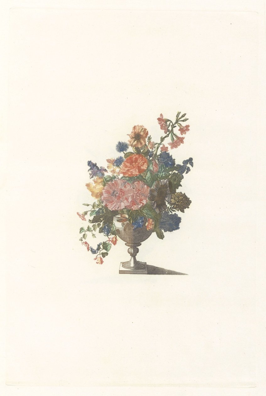Blumenvase mit Blumen und Malven von Anonymous