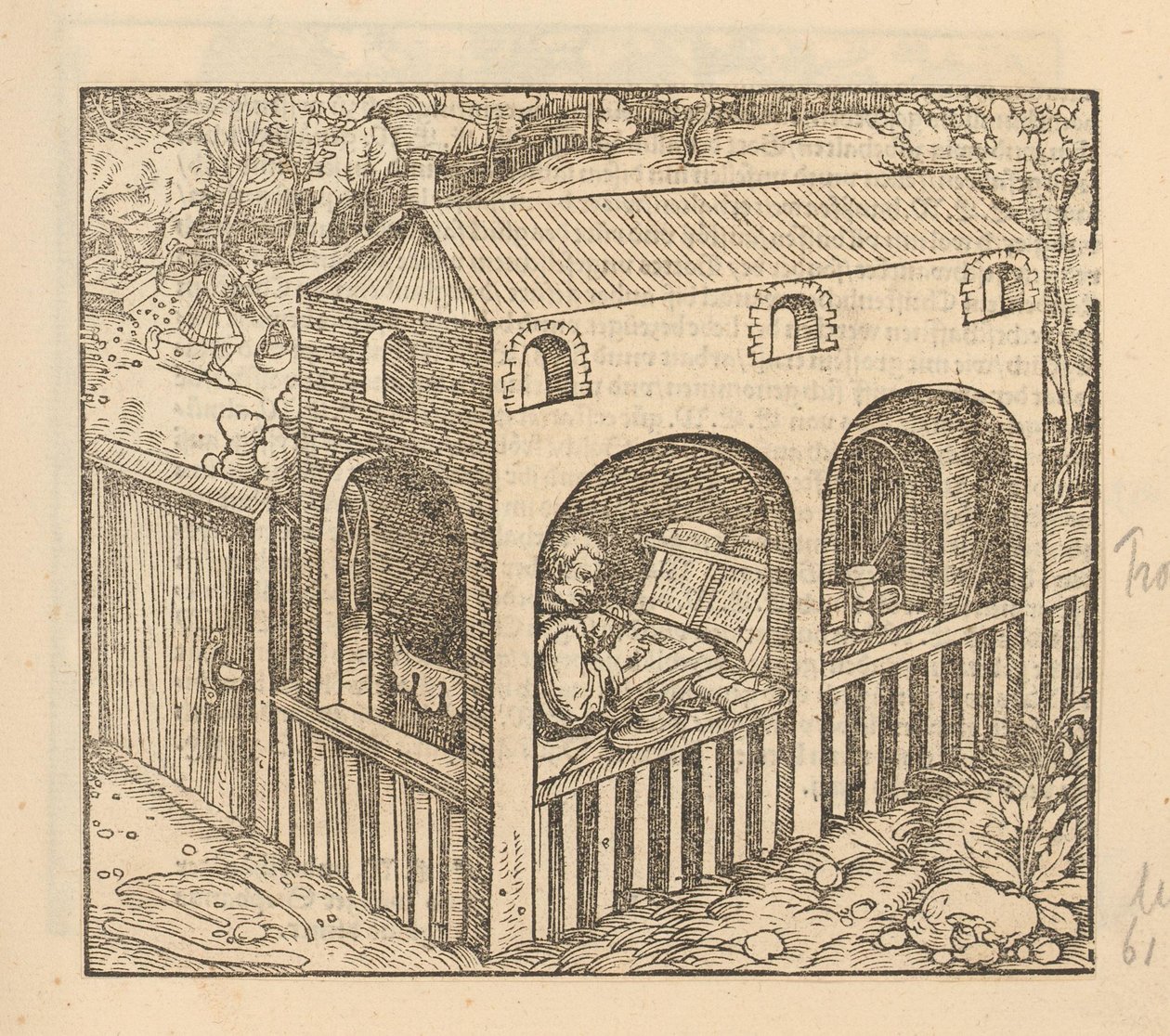 Francesco Petrarca schreibt in seinem Haus von Anonymous