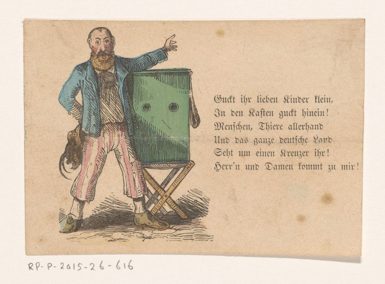 Mann mit einem Guckkasten von Anonymous