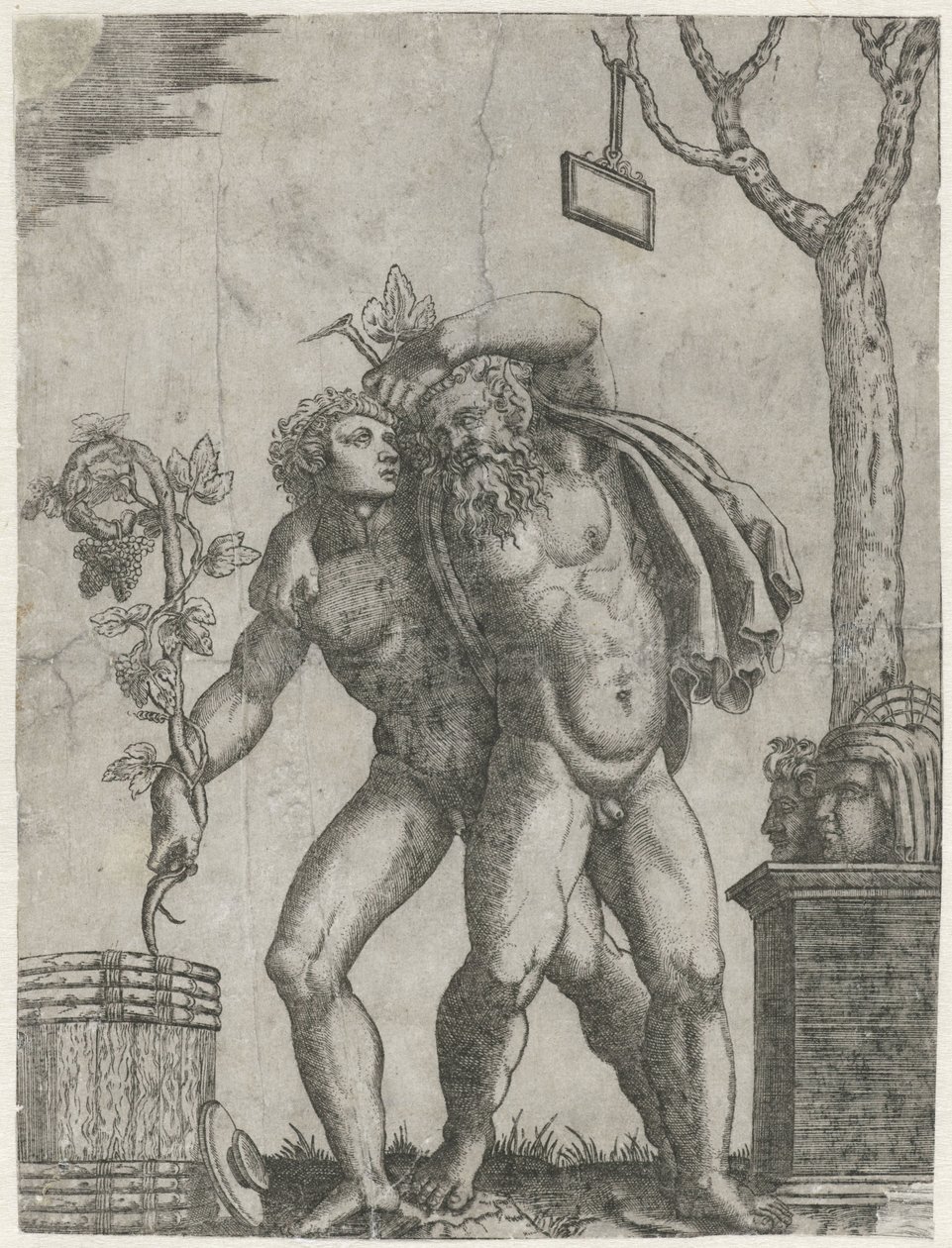 Silenus unterstützt von einem jungen Bacchanten von Anonymous