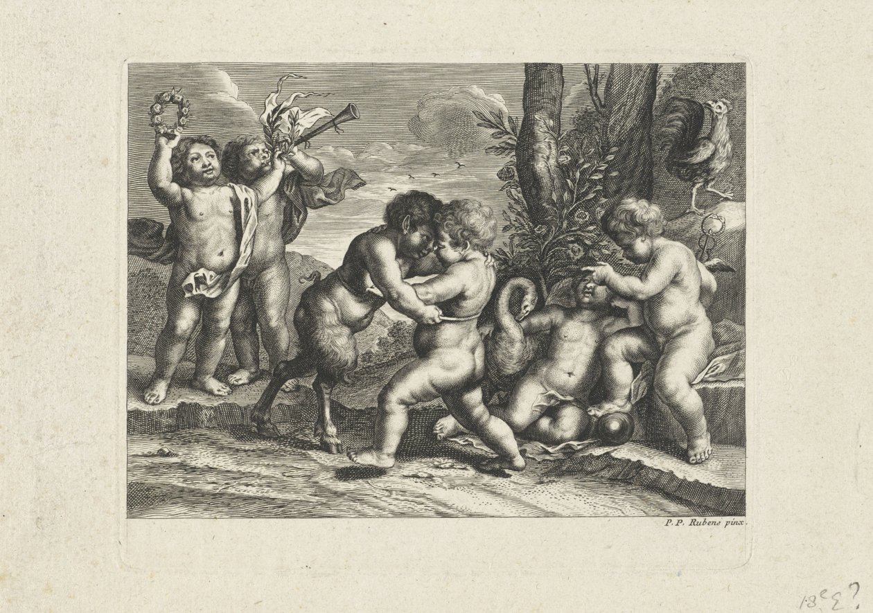 Spielende Putti in einer Landschaft von Anonymous