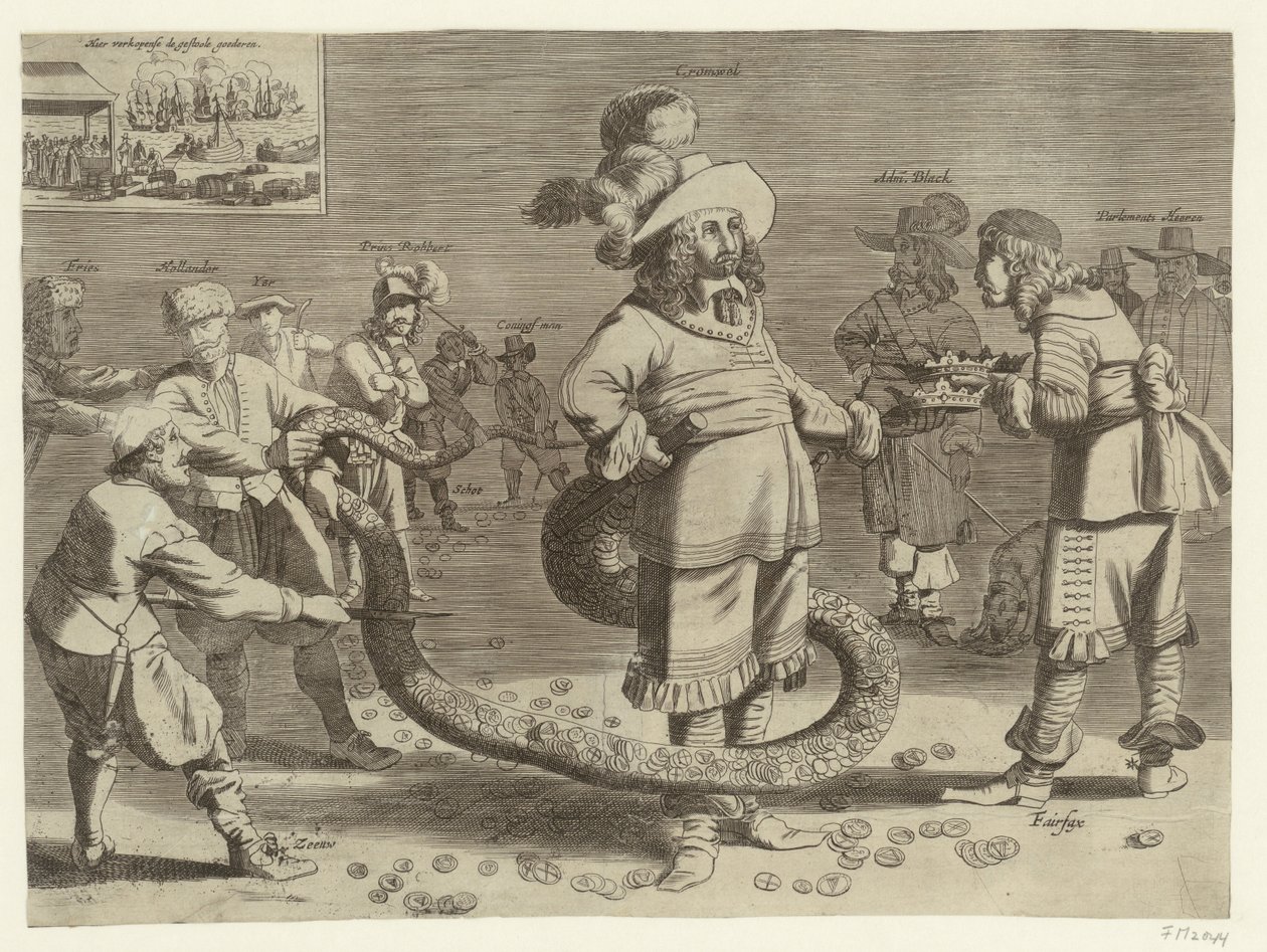 Karikatur von Cromwell als der schreckliche Schwanzmann, 1652 von Anonymous