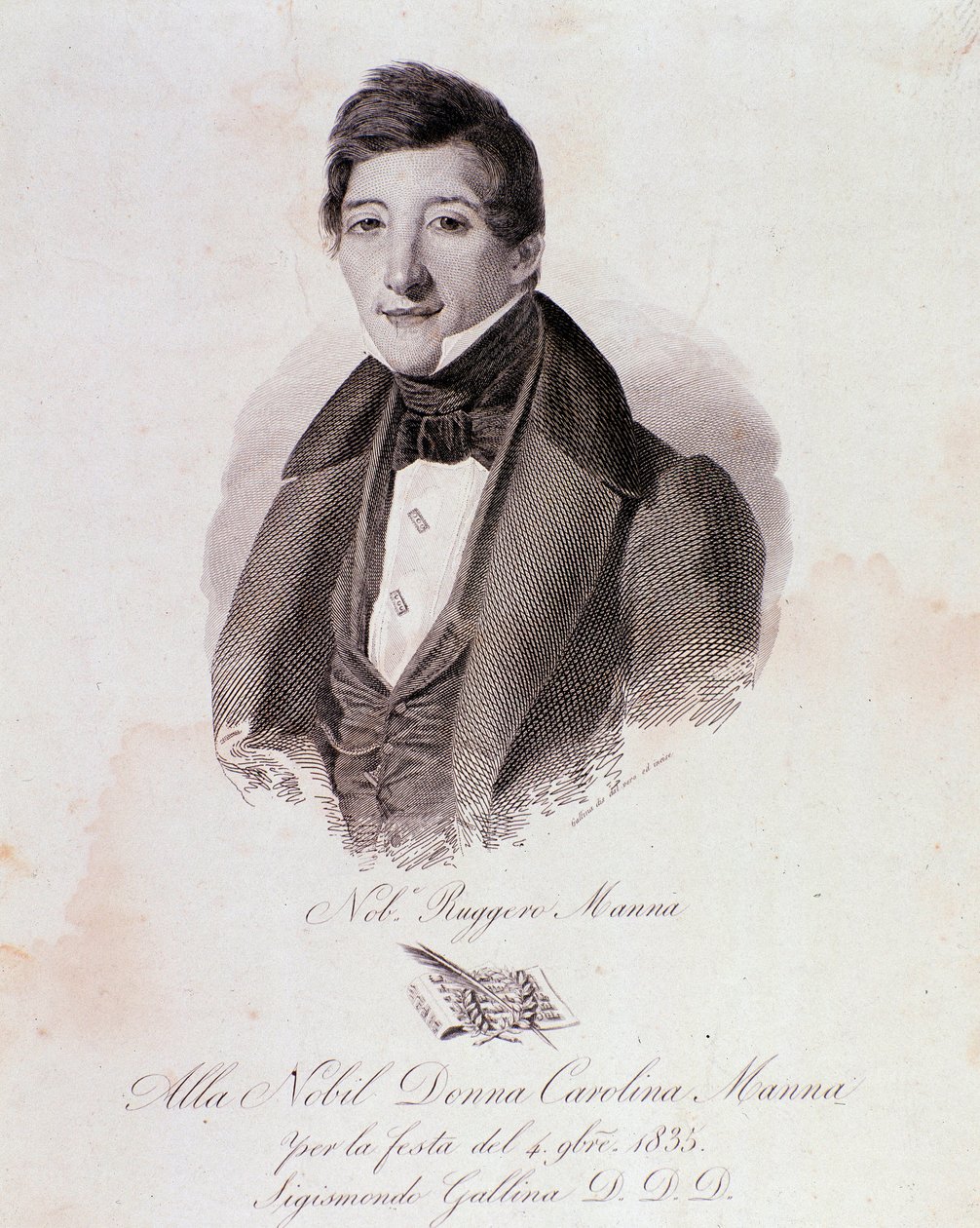 Porträt von Ruggero Manna (Gravur) von Anonymous Anonymous