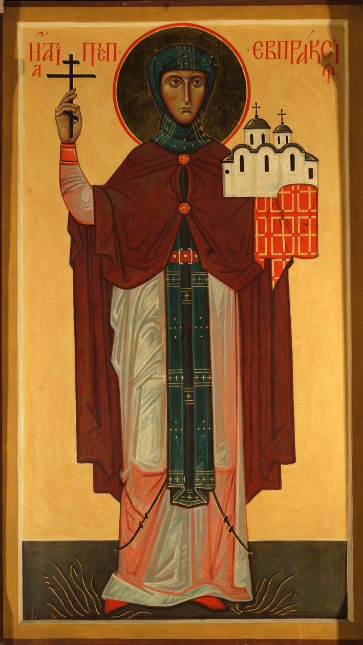 Heilige Eupraxia, Prinzessin von Pskow von Anonymous Russian icon painter