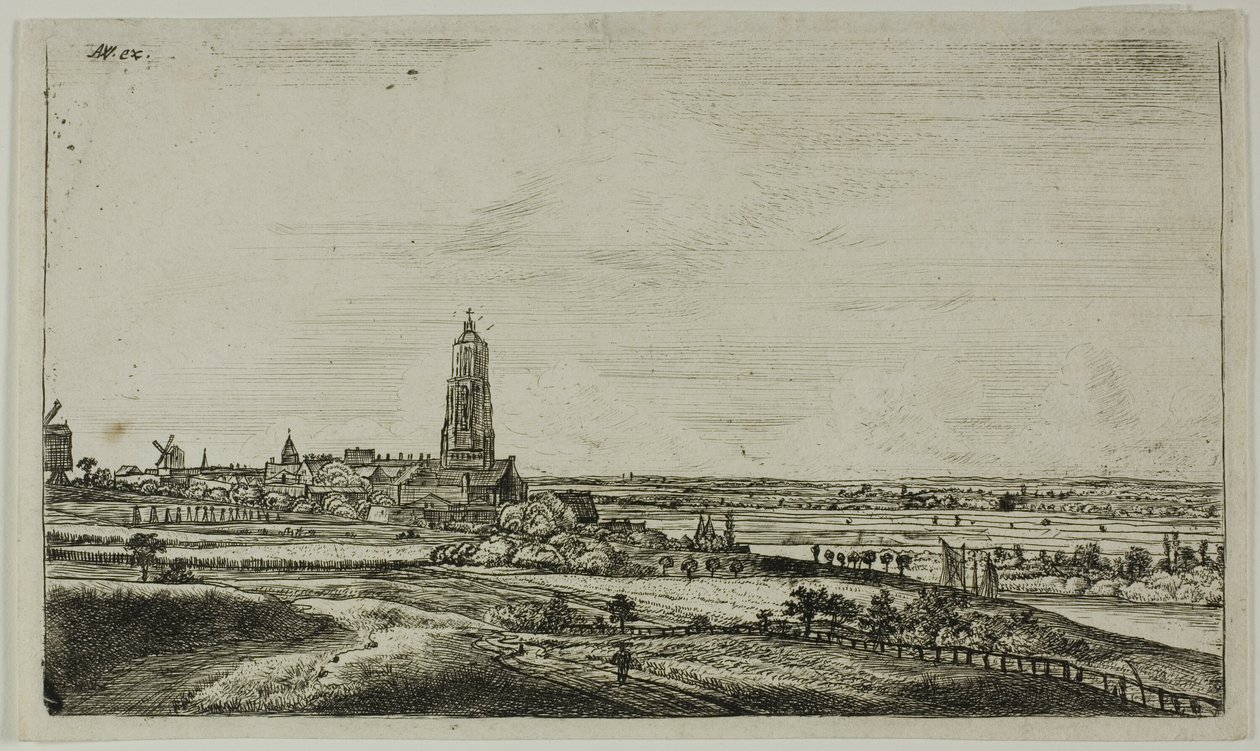 Ansicht einer niederländischen Stadt (Rhenan) von Anthonie Waterloo