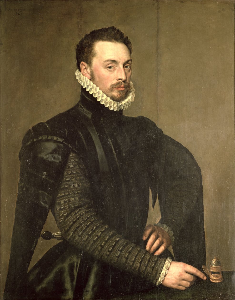 Porträt eines Mannes aus dem Gefolge von Kardinal Granvelle von Anthonis van Dashorst Mor