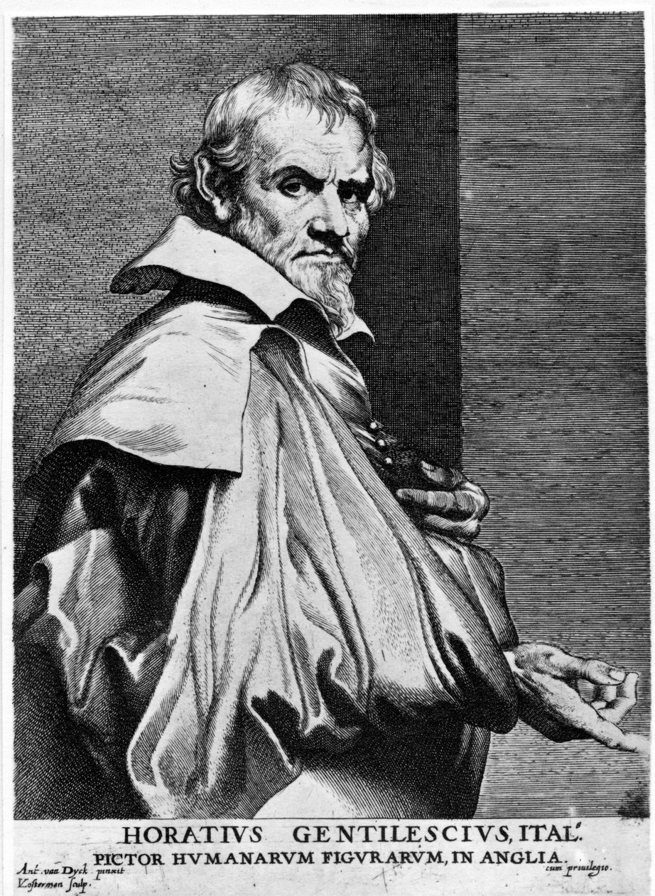 Orazio Gentileschi, Druck von Lucas Vorsterman, ca. 1625-30 von Anthony van Dyck