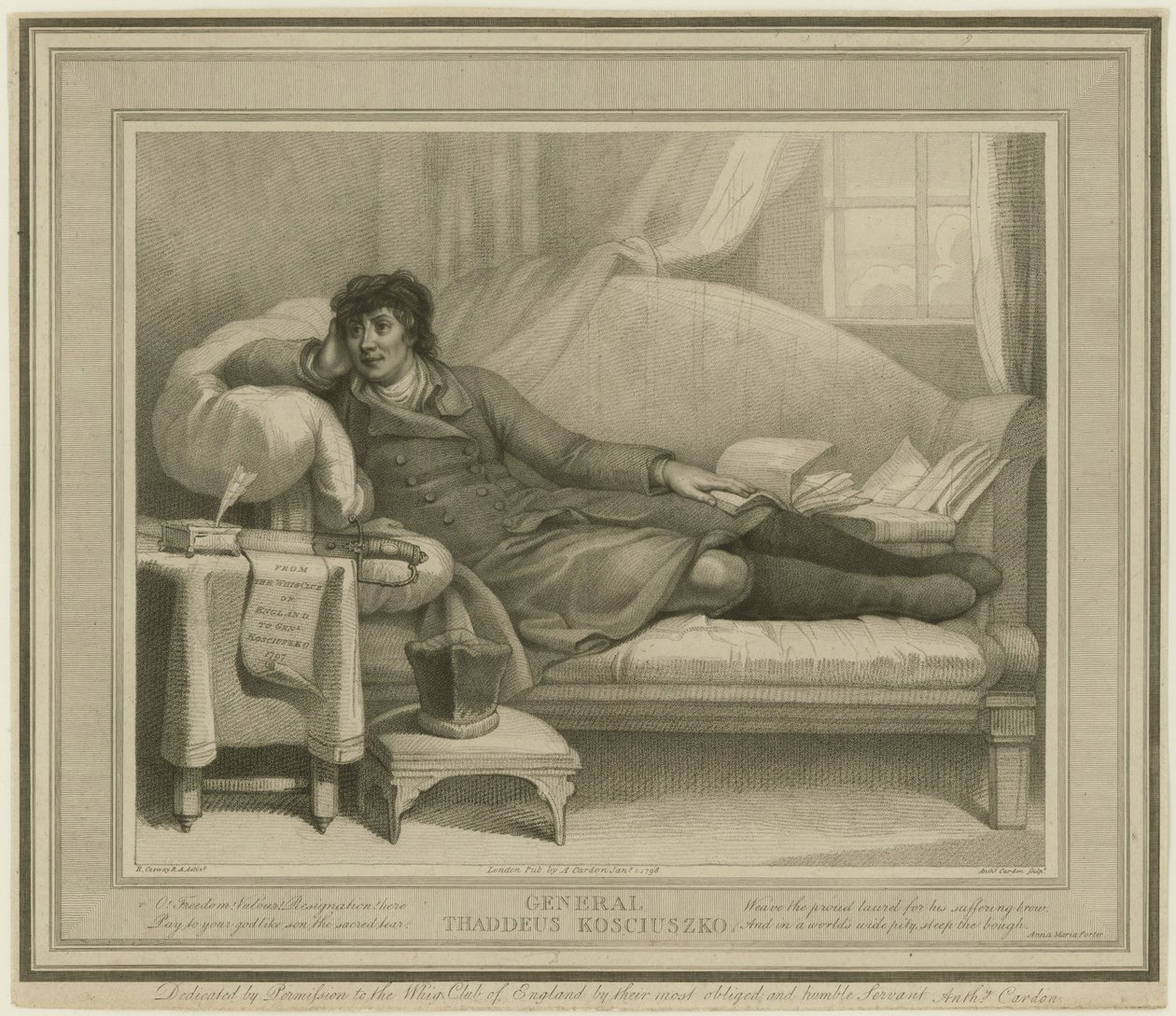 Tadeusz Kosciuszko 1746-1817, 1798 von Anthony Cardon