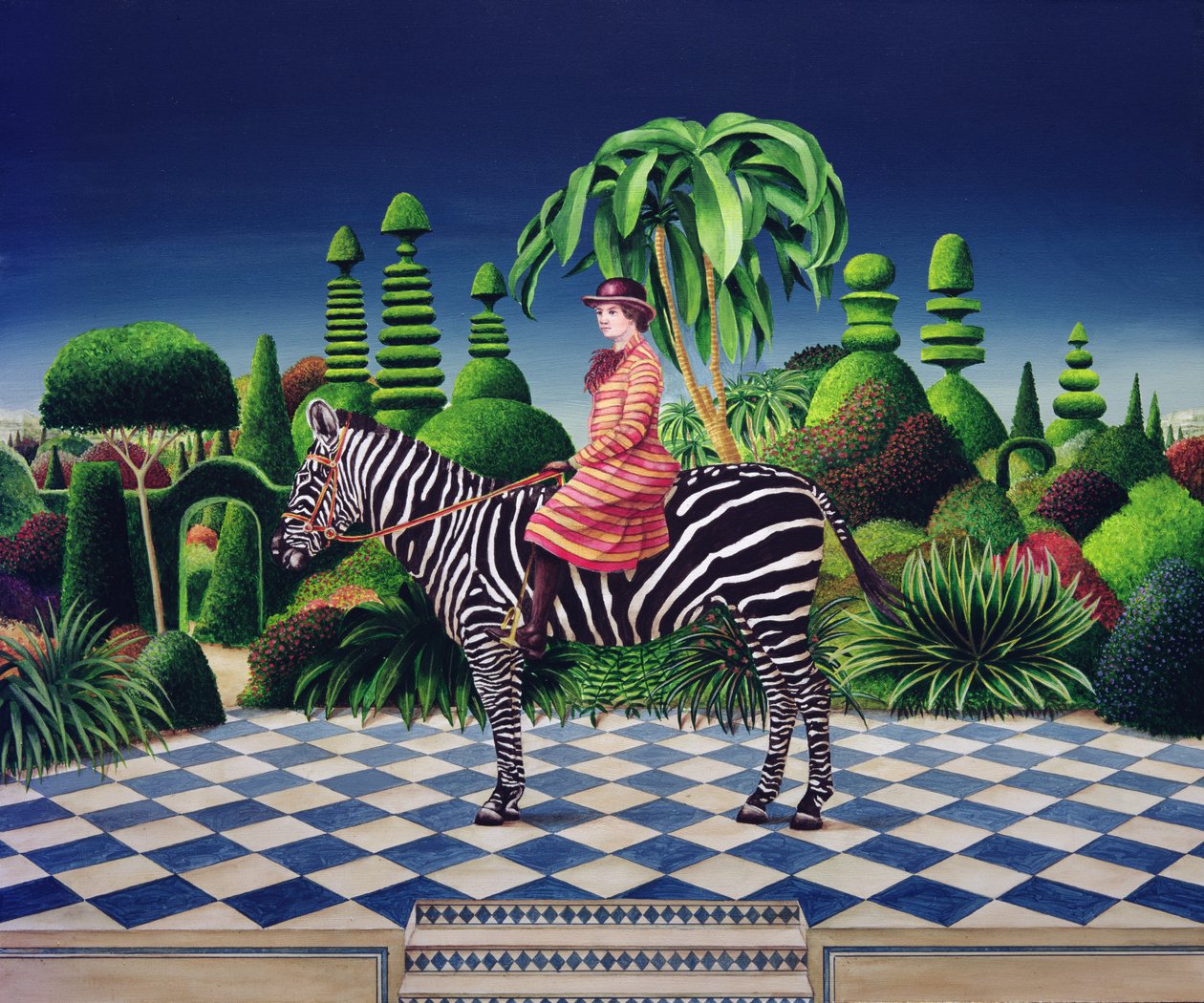Dame auf einem Zebra von Anthony Southcombe