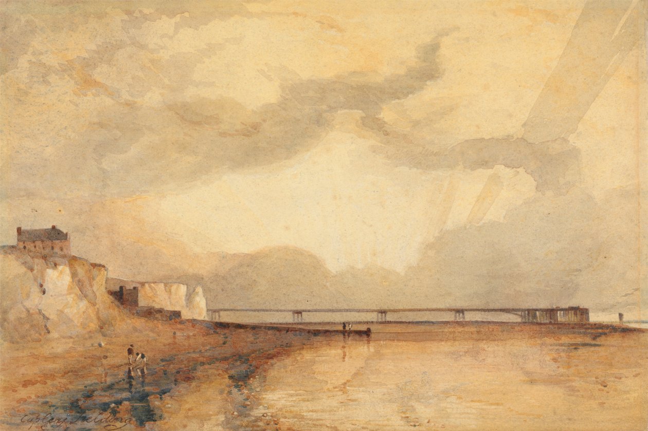 Marine Pier, Brighton - Sonnenuntergang von Anthony Vandyke Copley Fielding