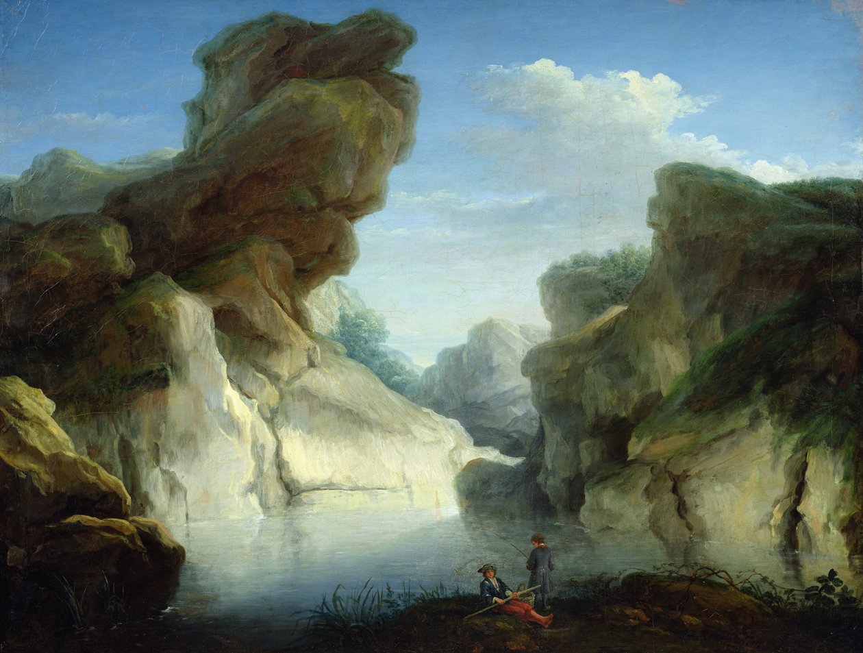 Fischer in der Nähe eines Sees von Antoine Lebel