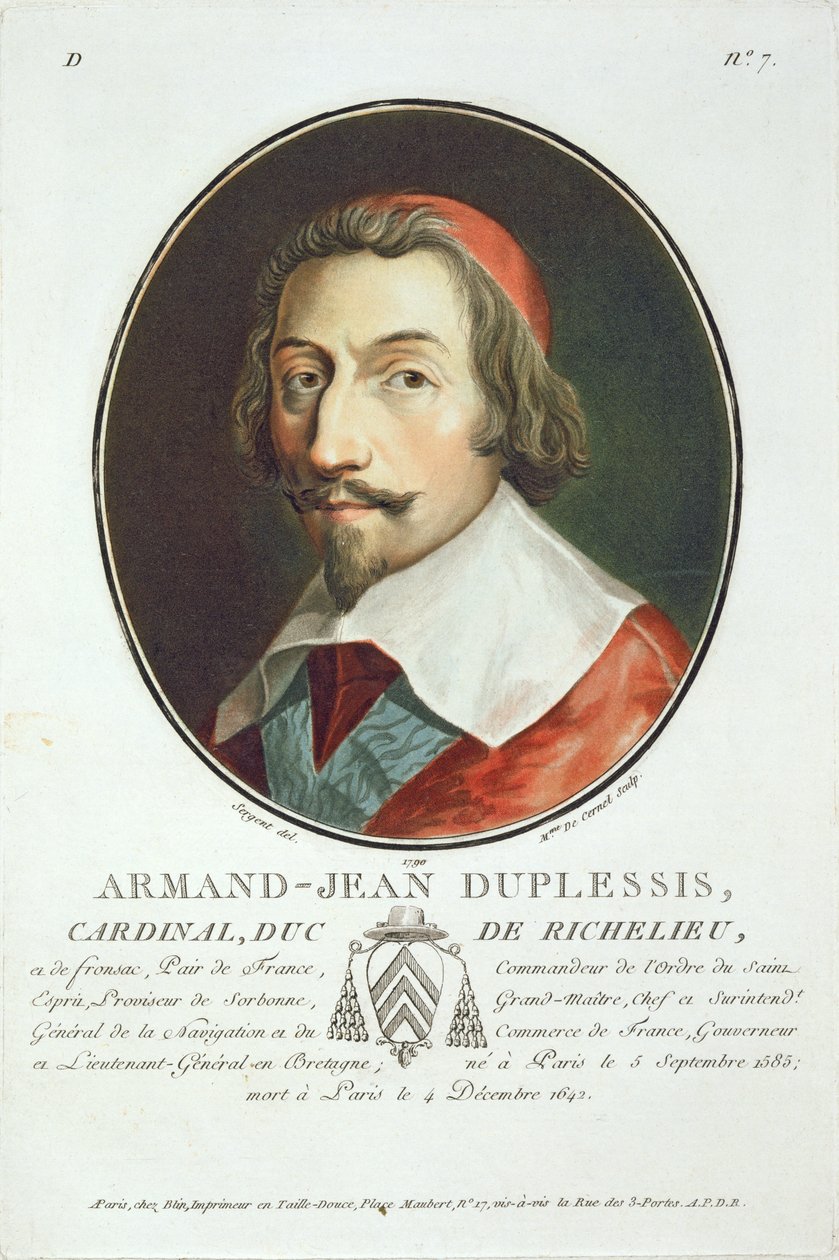 Armand Jean Duplessis, Kardinal, Herzog von Richelieu (1585-1642) aus 
