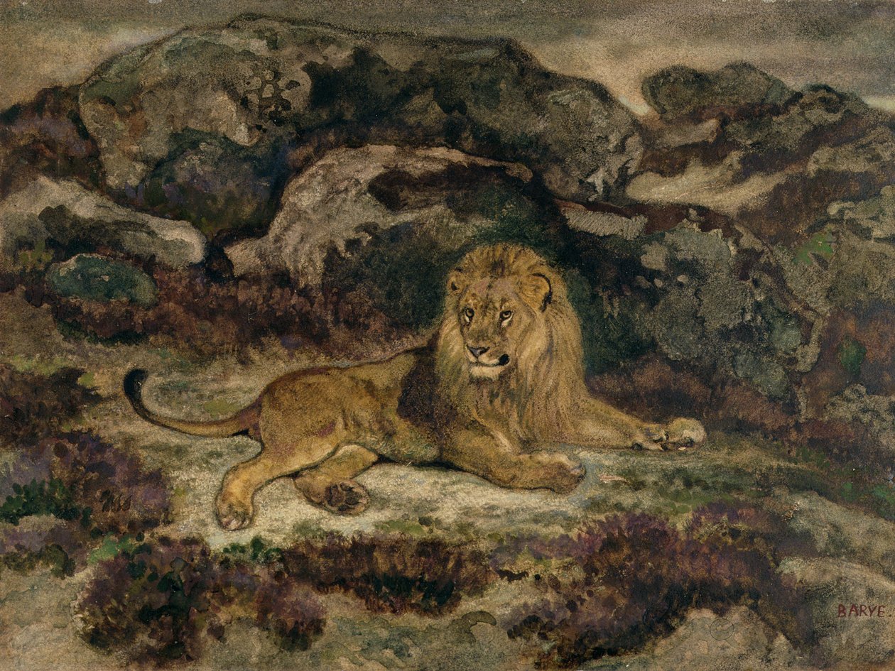 Löwe liegend von Antoine Louis Barye