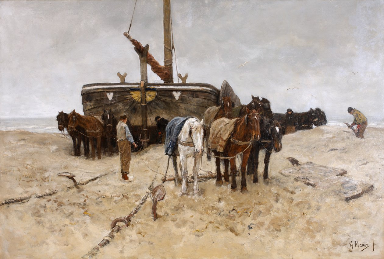 Fischerboot am Strand von Anton Mauve