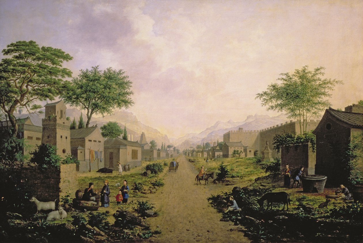Eine Stadt in China, 1864 von Anton Mikhailovich Legashov