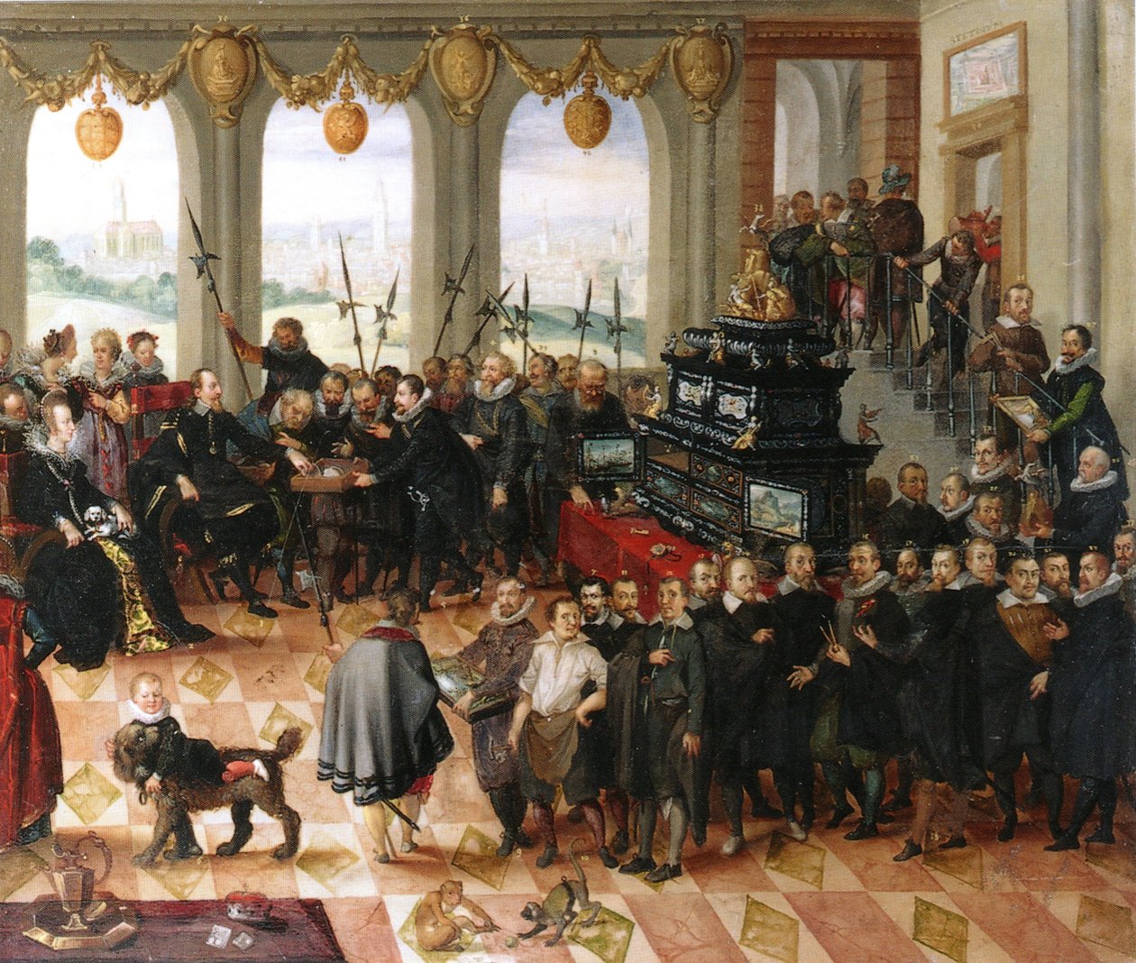 Die Übergabe des Pommerschen Kunstschranks an Herzog Philipp II von Pommern von Anton Mozart