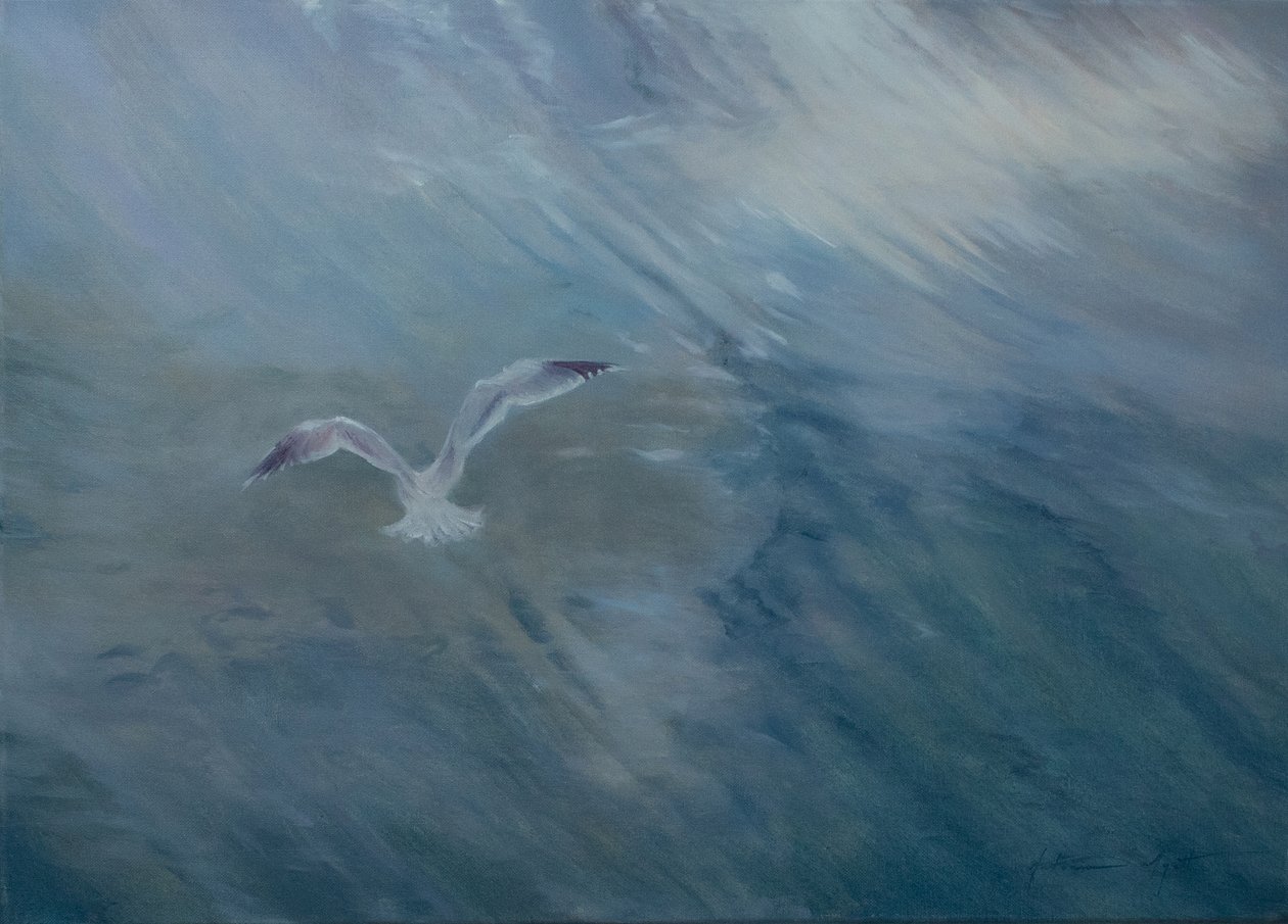 Möwe fliegt weg von Antonia Myatt