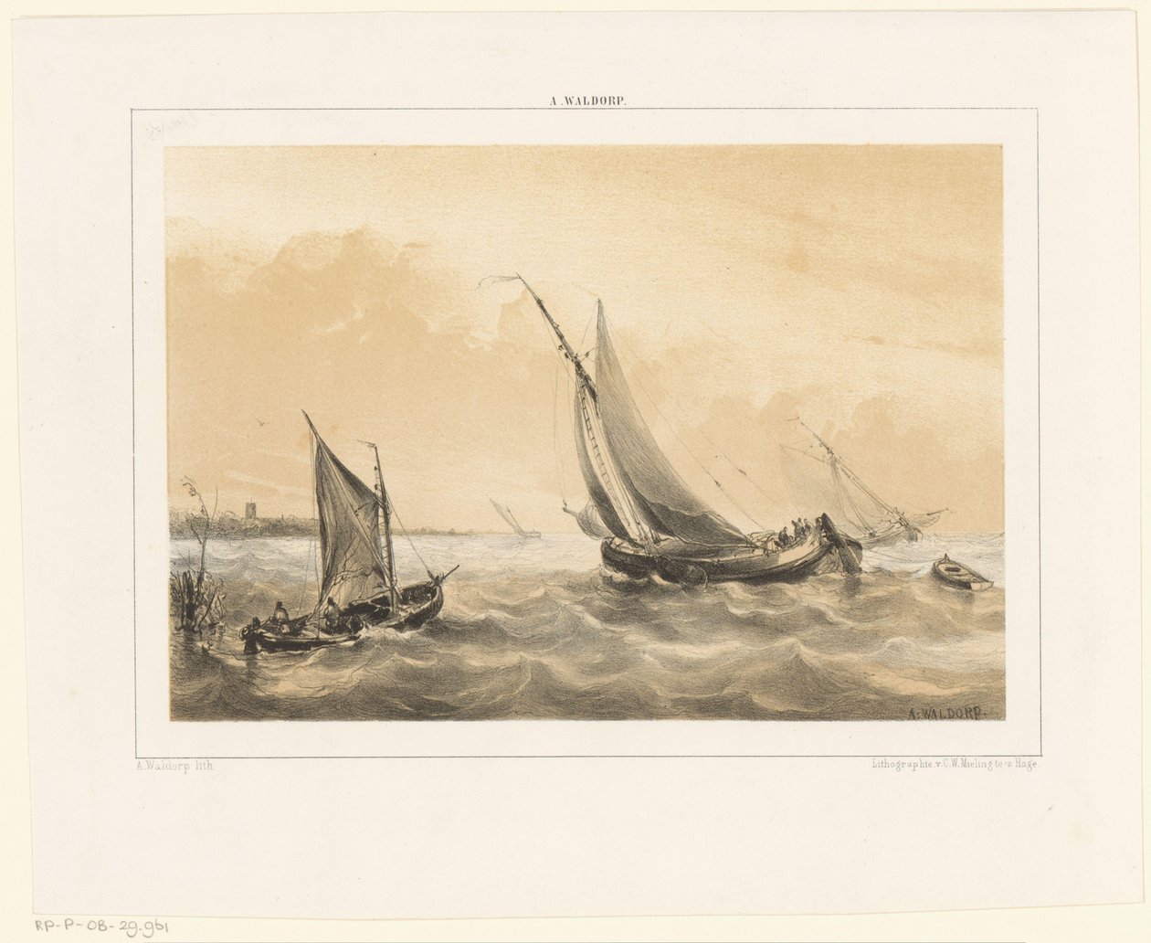 Segelboote auf See von Antonie Waldorp