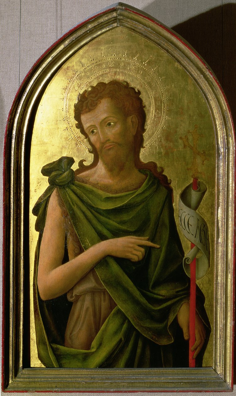 Johannes der Täufer, Tafel aus einem Polyptychon, entfernt aus der Kirche St. Francesco in Padua, 1451 (Tafel) von Antonio Vivarini