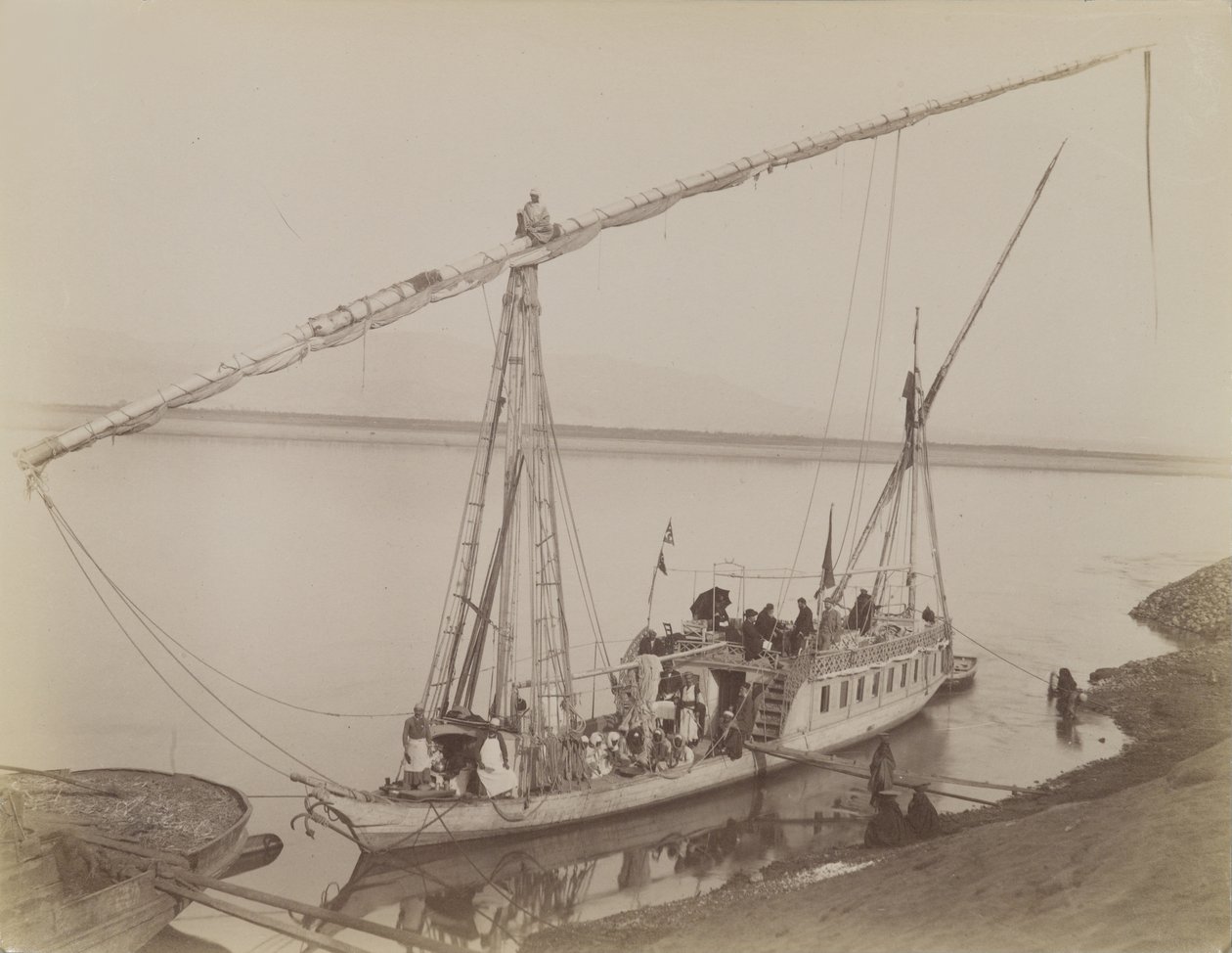Dahabieh in Luxor von Antonio Beato