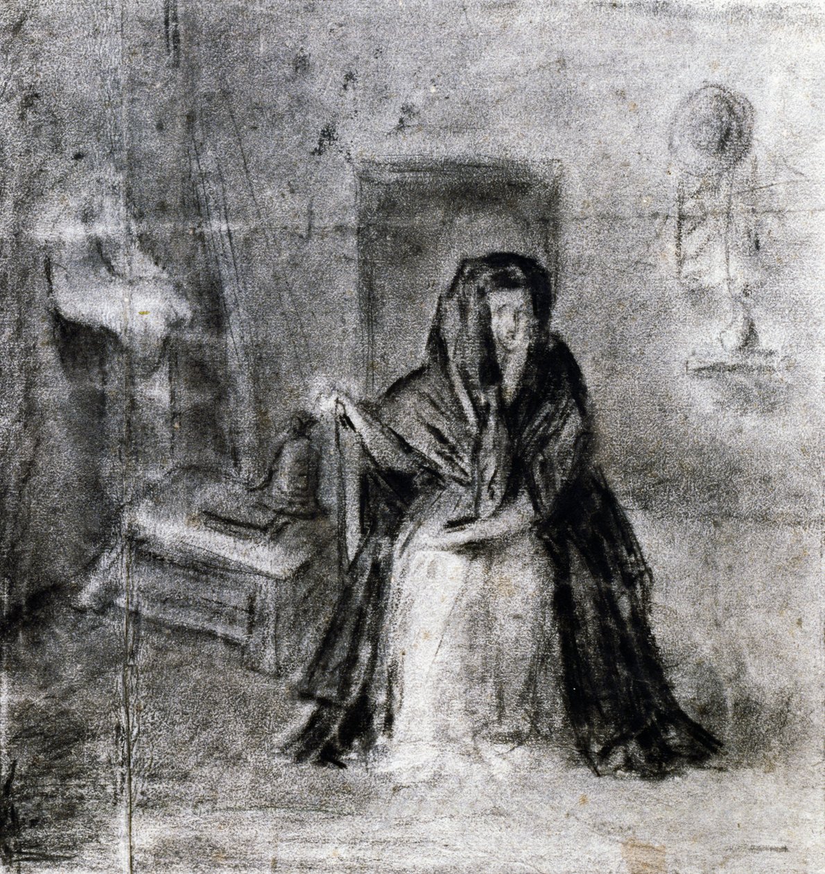 Sitzende Frau, von Antonio Canova (1757-1822), Zeichnung von Antonio Canova