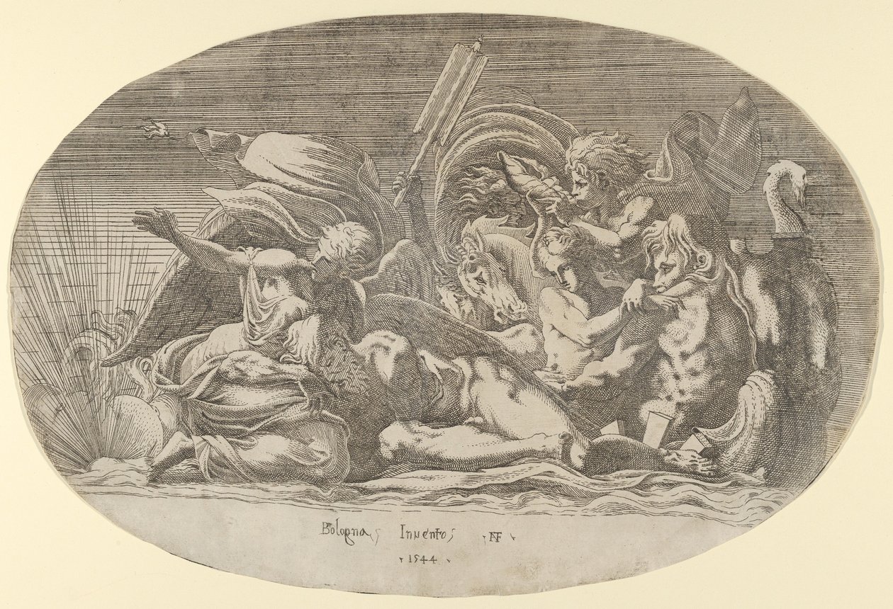 Iris, Neptun und Schlaf, 1544 von Antonio Fantuzzi