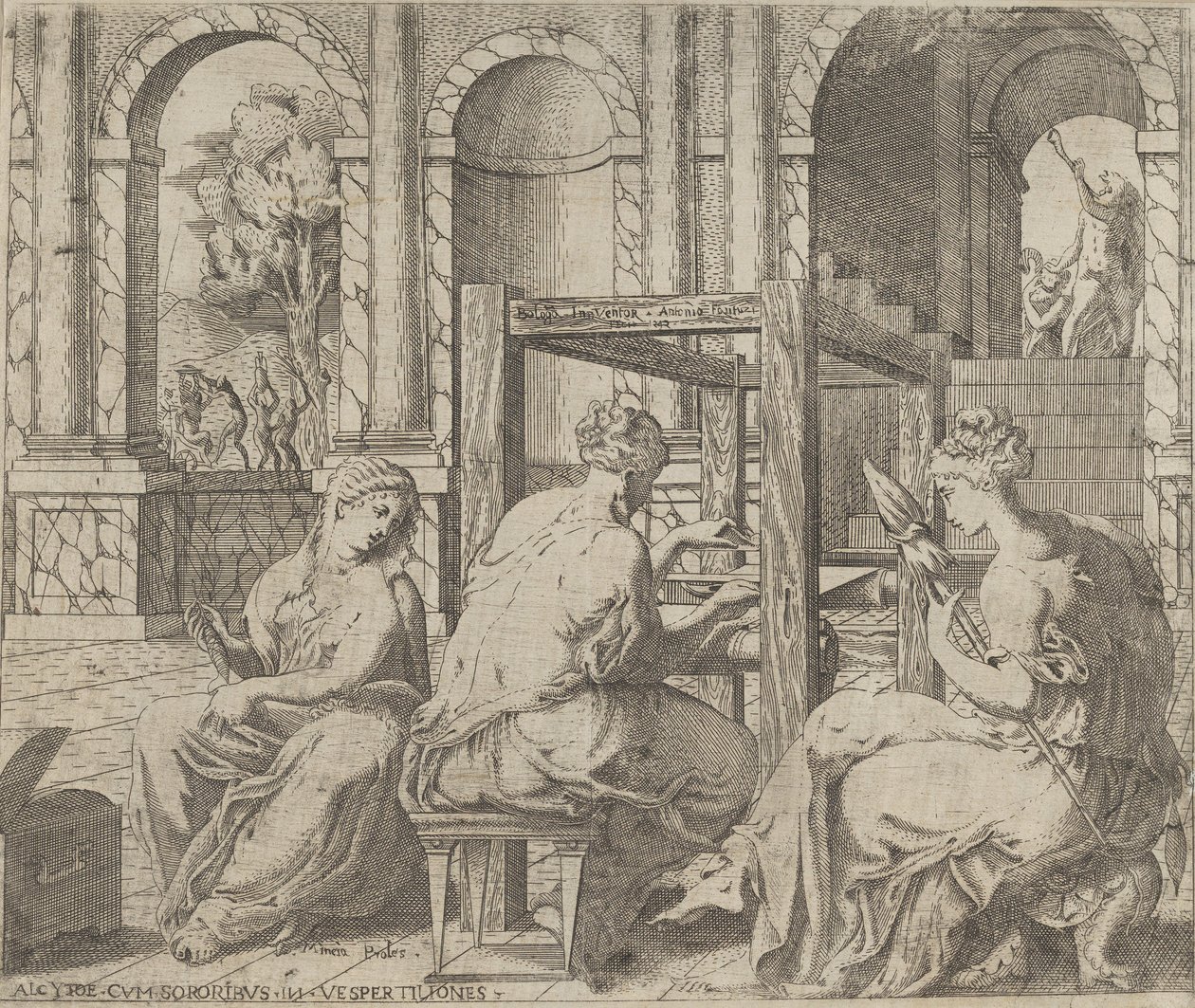 Die Töchter des Minyas, 1545 von Antonio Fantuzzi
