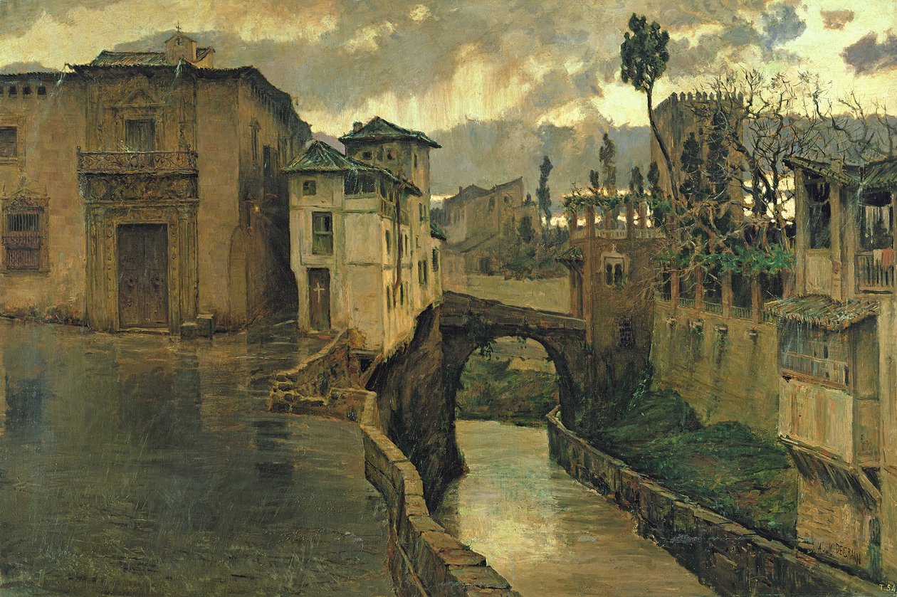 Straßenszene in Granada von Antonio Munoz Degrain