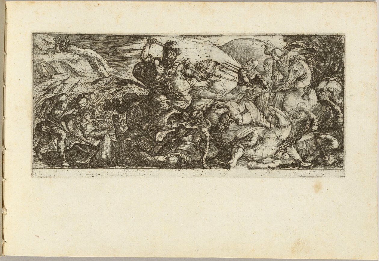 Kavallerieangriff mit fliehenden Soldaten von Antonio Tempesta