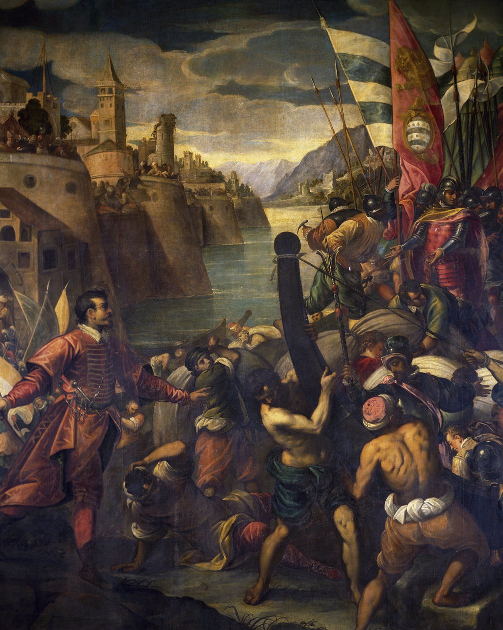 Venezianer und Kreuzfahrer erobern Tyros von Antonio Vassilacchi