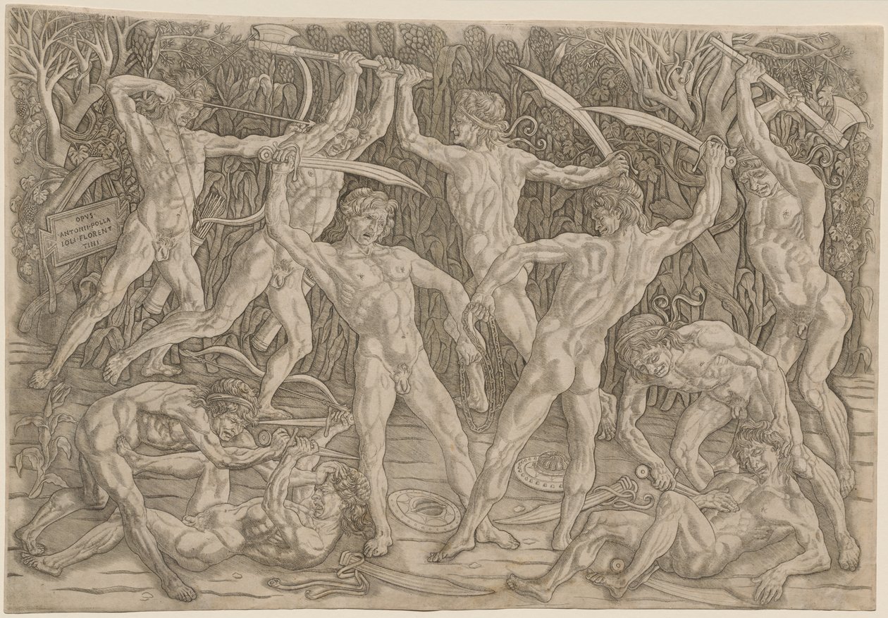 Schlacht der Nackten von Antonio Pollaiuolo