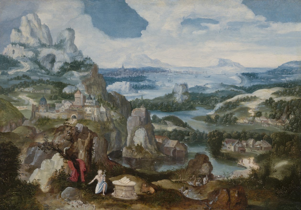 Landschaft mit dem büßenden heiligen Hieronymus, 1530-40 von Antwerp School