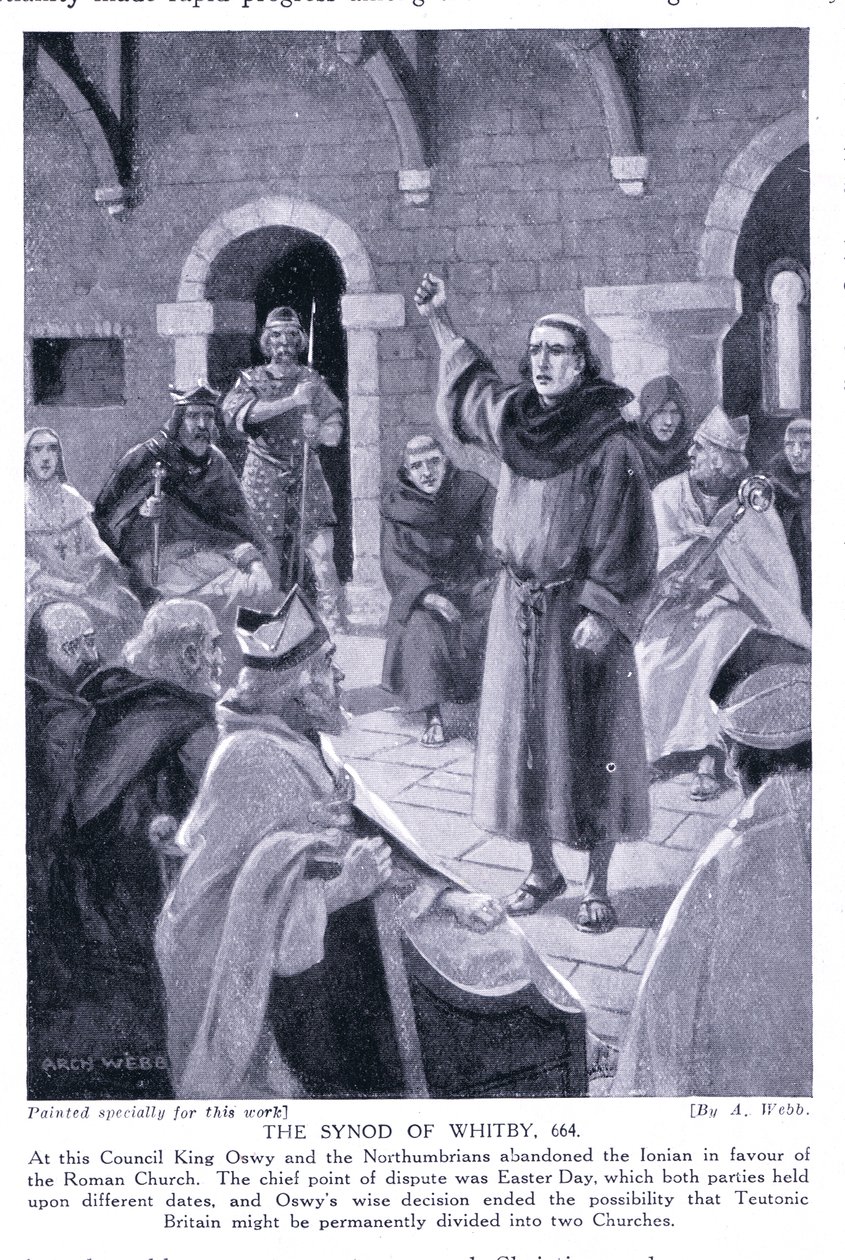 Die Synode von Whitby AD664, 1920er von Archibald Webb