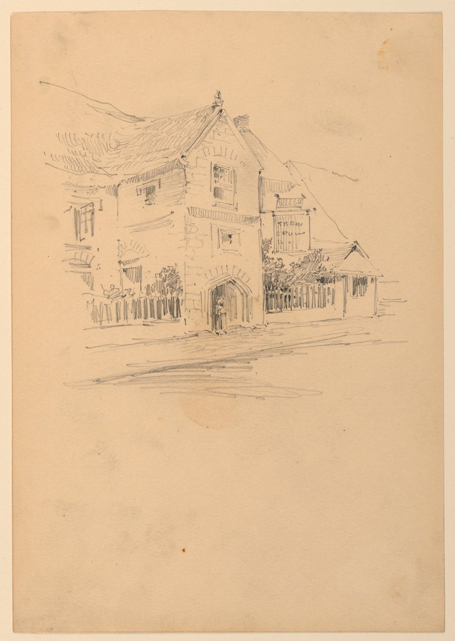 Haus an einer Straße von Arnold William Brunner