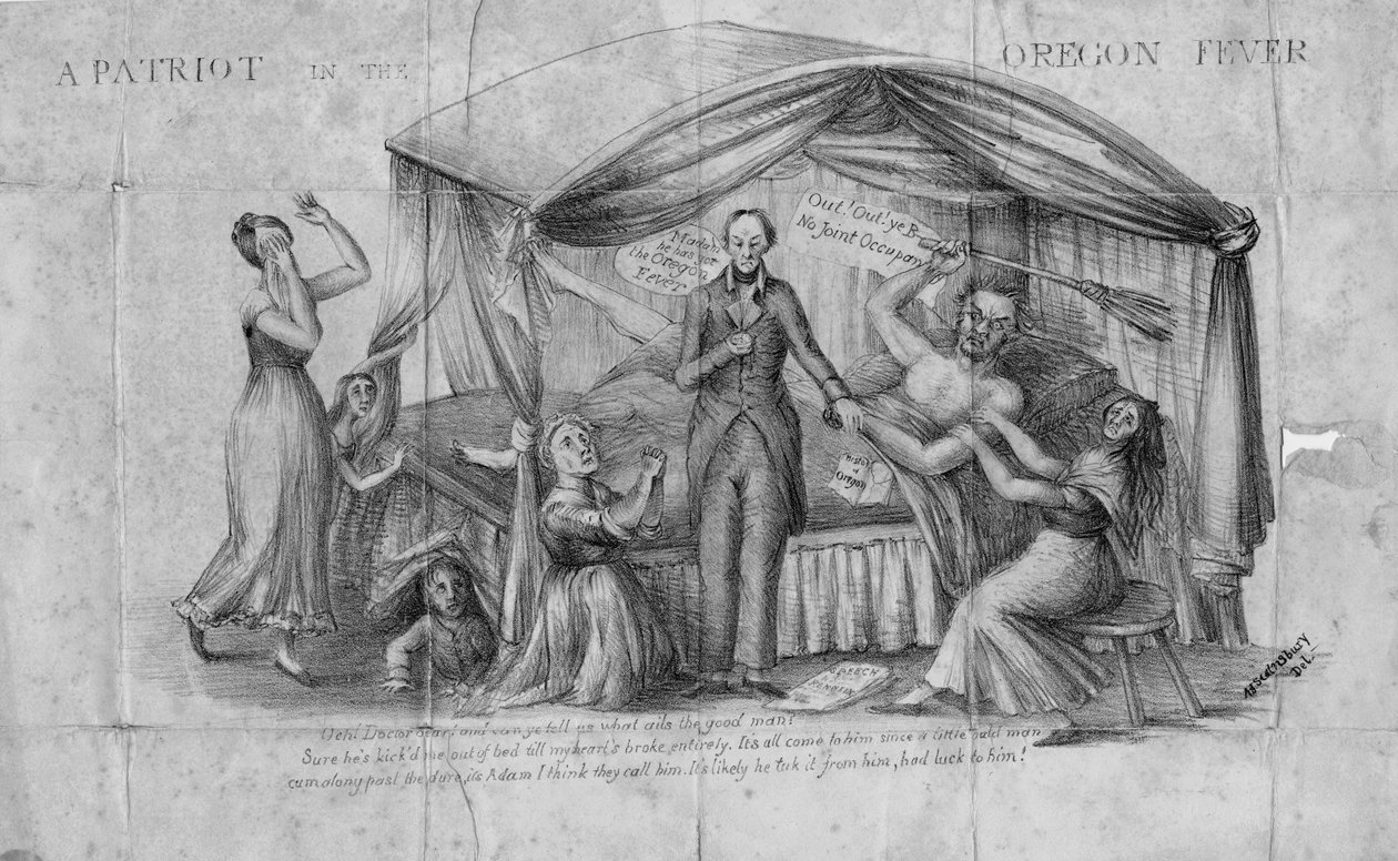 Ein Patriot im Oregon-Fieber, veröffentlicht in Washington, ca. 1844 von Arthur J. Stansbury