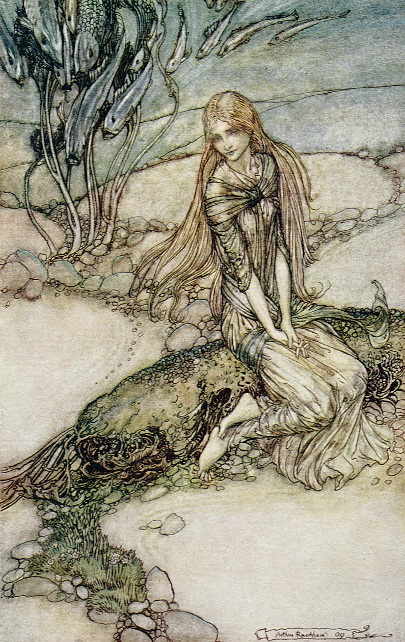 Undine, Illustration aus dem Buch von Baron Friedrich de la Motte Fouqué von Arthur Rackham