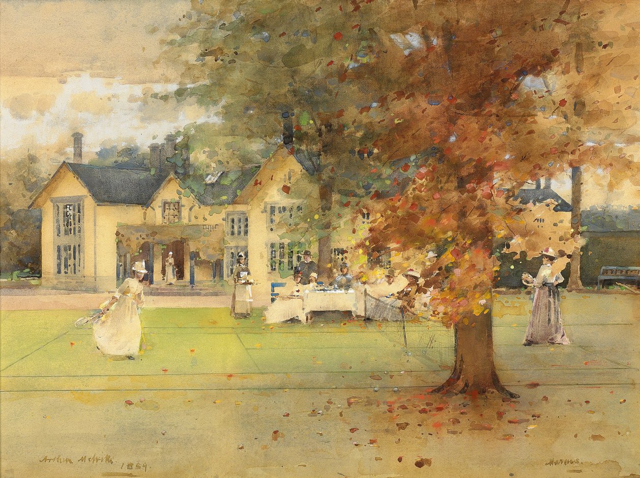 Die Lawn-Tennis-Party bei Marcus, 1889 von Arthur Melville