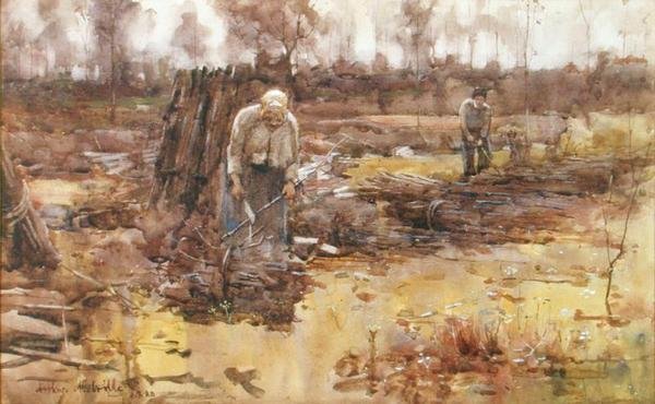 Zweigsammler, Grez-sur-Loing von Arthur Melville
