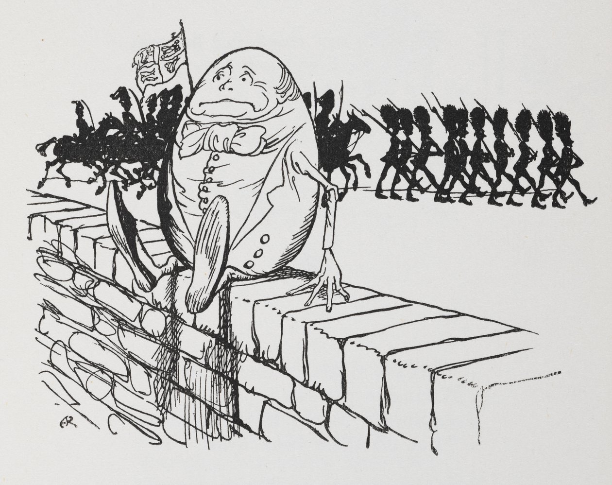 Humpty Dumpty saß auf einer Mauer von Arthur Rackham