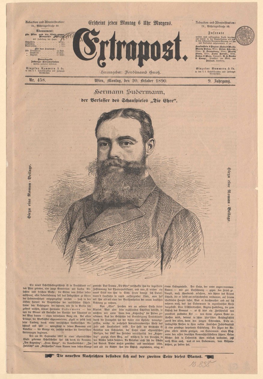 Hermann Sudermann von Artist Unknown