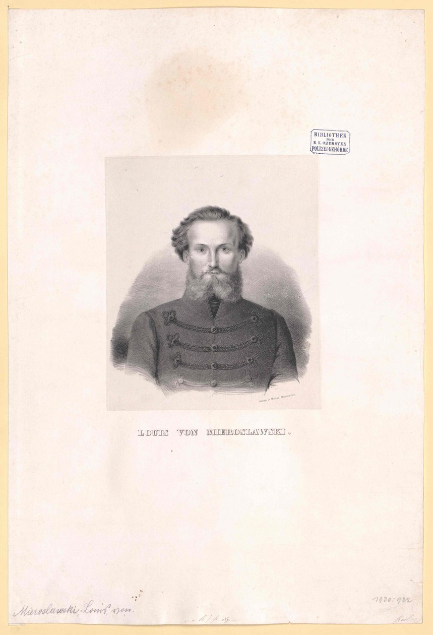 Louis de Mieroslawski von Artist Unknown